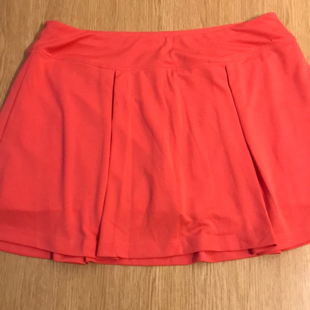 Mimosa Coral Circle Skirt with Pleat Detail